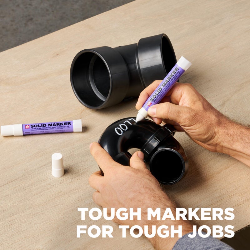 SAKURA SOLID MARKER Sakura Solid Paint Markers - Permanent Marker Pens - Window, Wood & Glass Marker - Black Paint - 12 Pack - Image 3